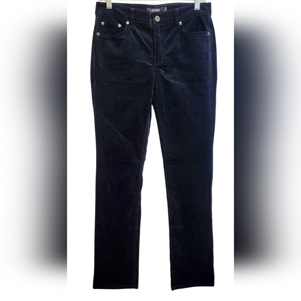 Lauren Ralph Lauren Black Corduroy Straight Leg Pants
